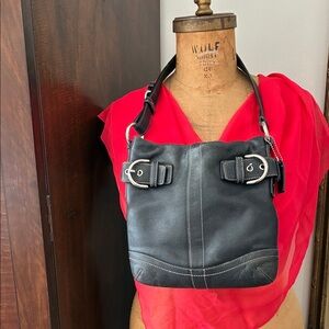 Coach Black Leather Shoulder Bag